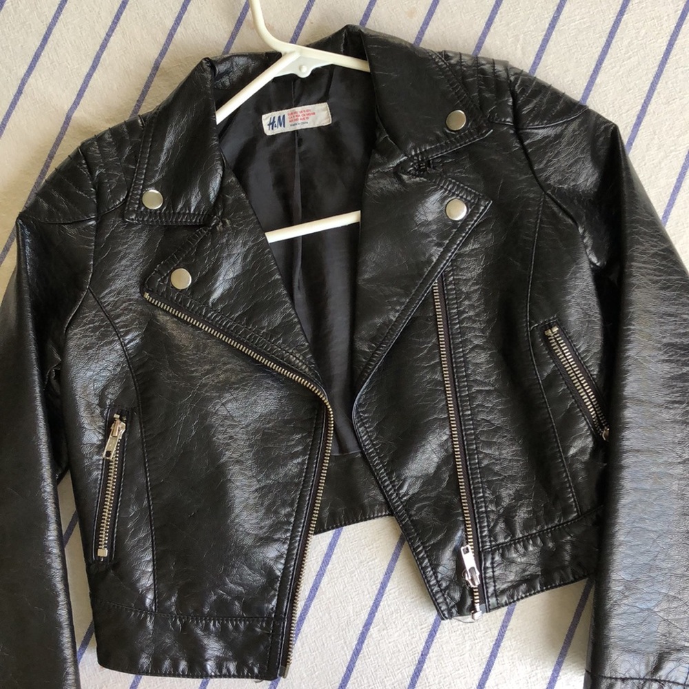 Faux moto leather jacket